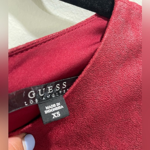 Guess Red Peplum Top with Silver Studs - Picture 5 of 9